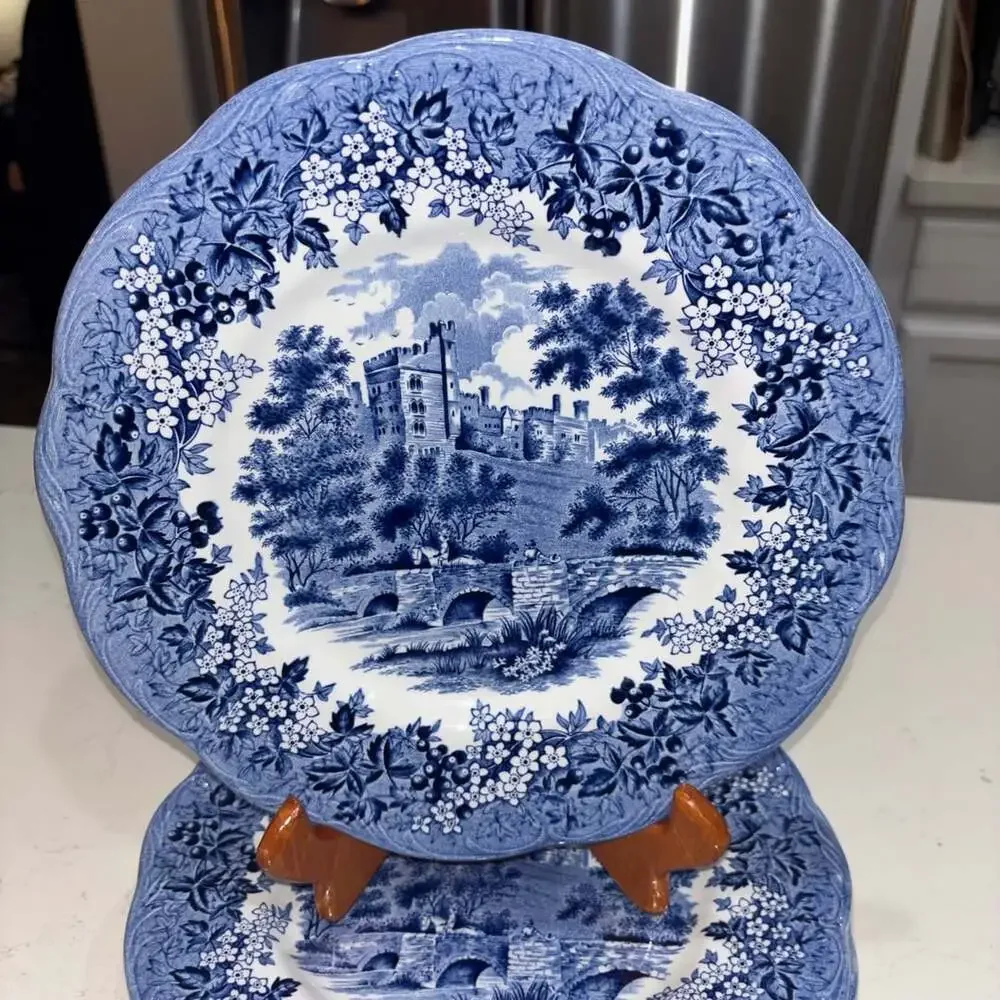 Vintage J & G Meakin Romantic England Haddon Hall Dinner Plate Set Of 5
